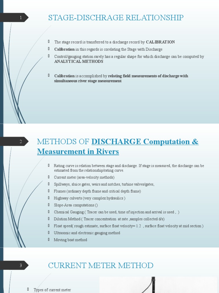 Stage-Discharge Measurement Techniques | PDF | Teaching Methods ...