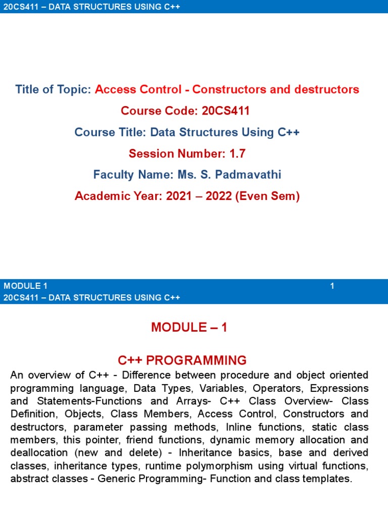 Session 1.7 | PDF | C++ | Class (Computer Programming)