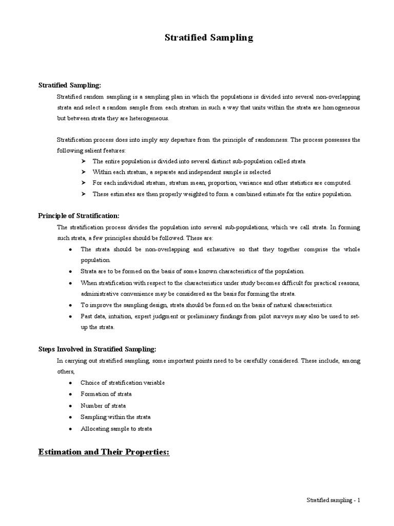 Chapter Iiia Pdf Sampling Statistics Stratified Sampling