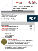 Price List Bone & Tissue Regenerative Products 2022