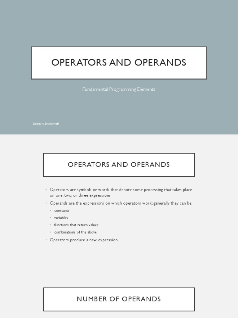 02-01-0-Operators and Operands | PDF