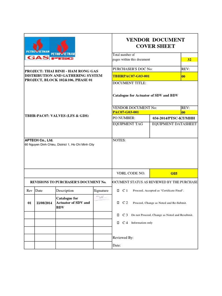 TBHRPAC07-G03-001 Catalogue for Actuator of SDV and BDV REV00 | PDF