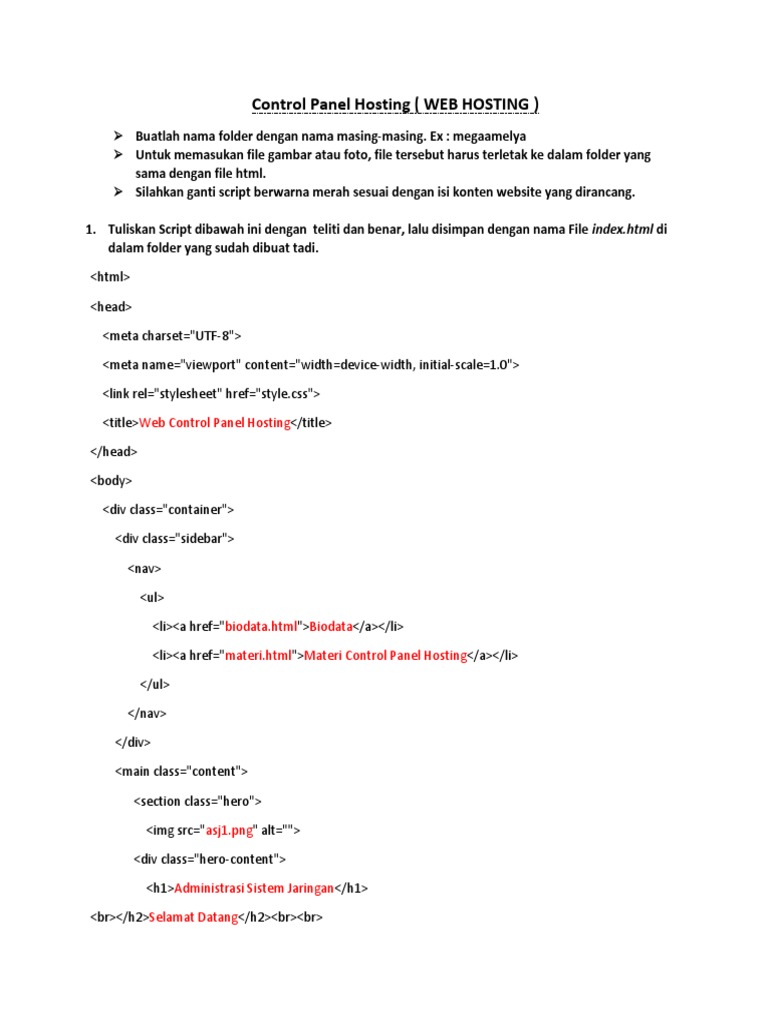 Panduan Control Panel Hosting | PDF