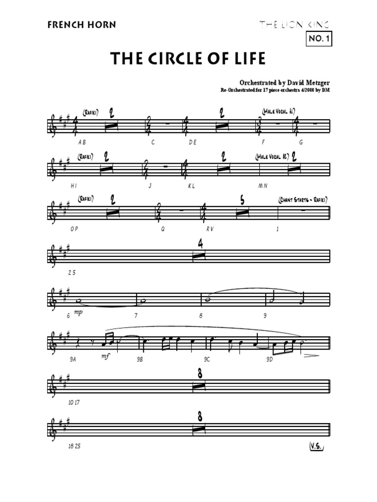 The Lion King French Horn PDF