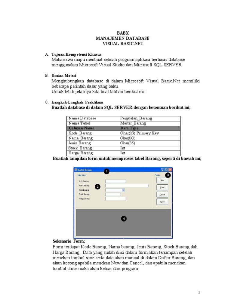 Aplikasi Database dengan VB.NET dan SQL | PDF
