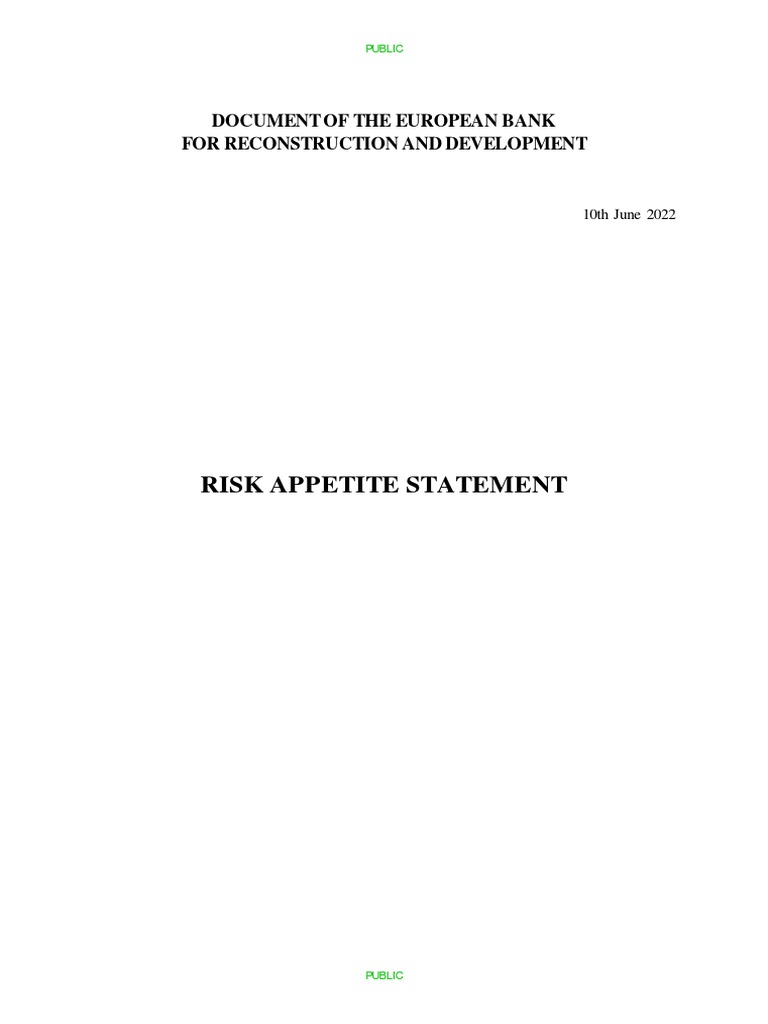 Risk Appetite Statement Examples
