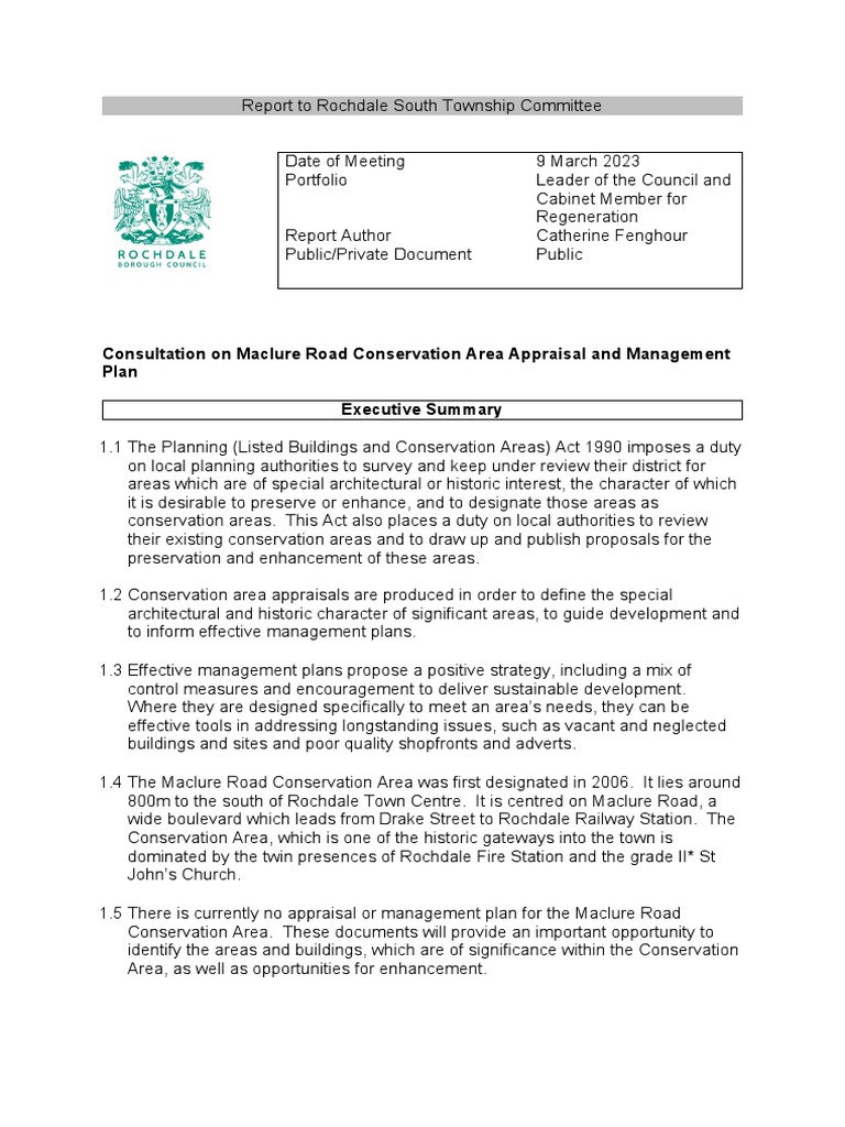 Consultation On Maclure Road Conservation Area Appraisal and Management ...