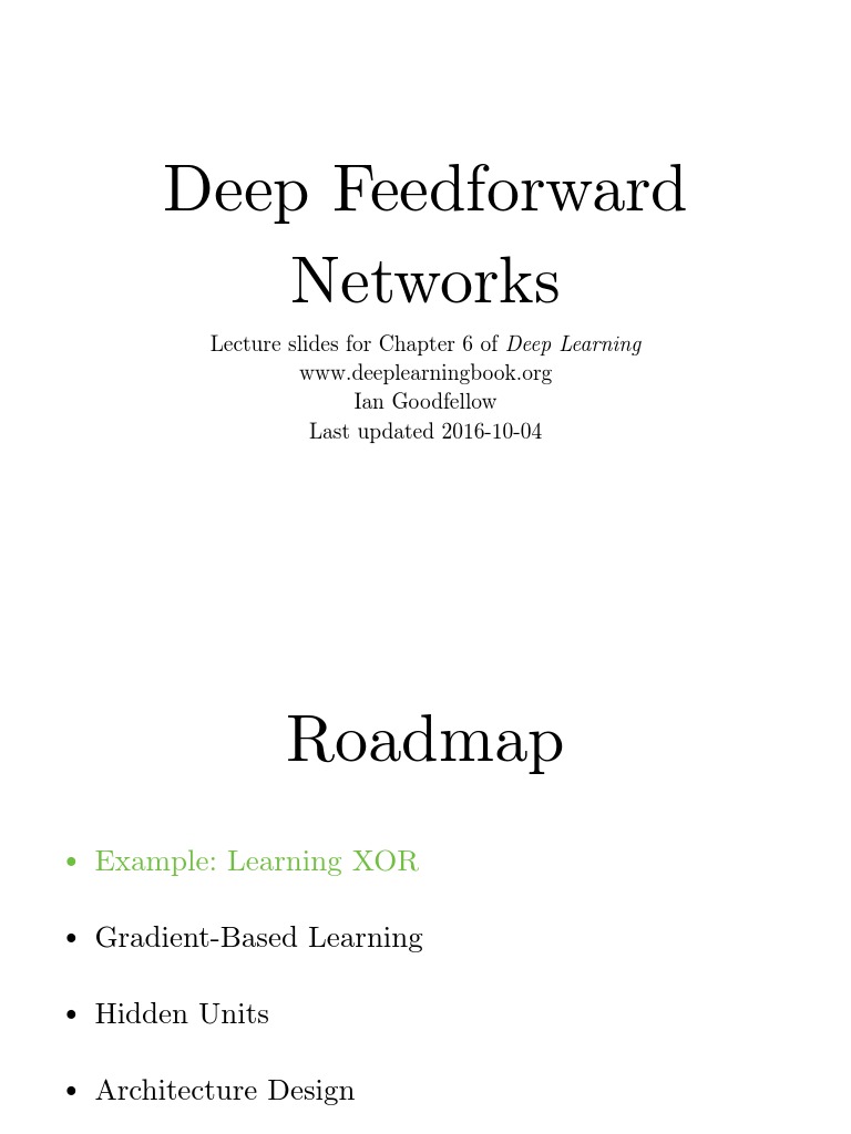 Deep Learning: Feedforward Networks | PDF