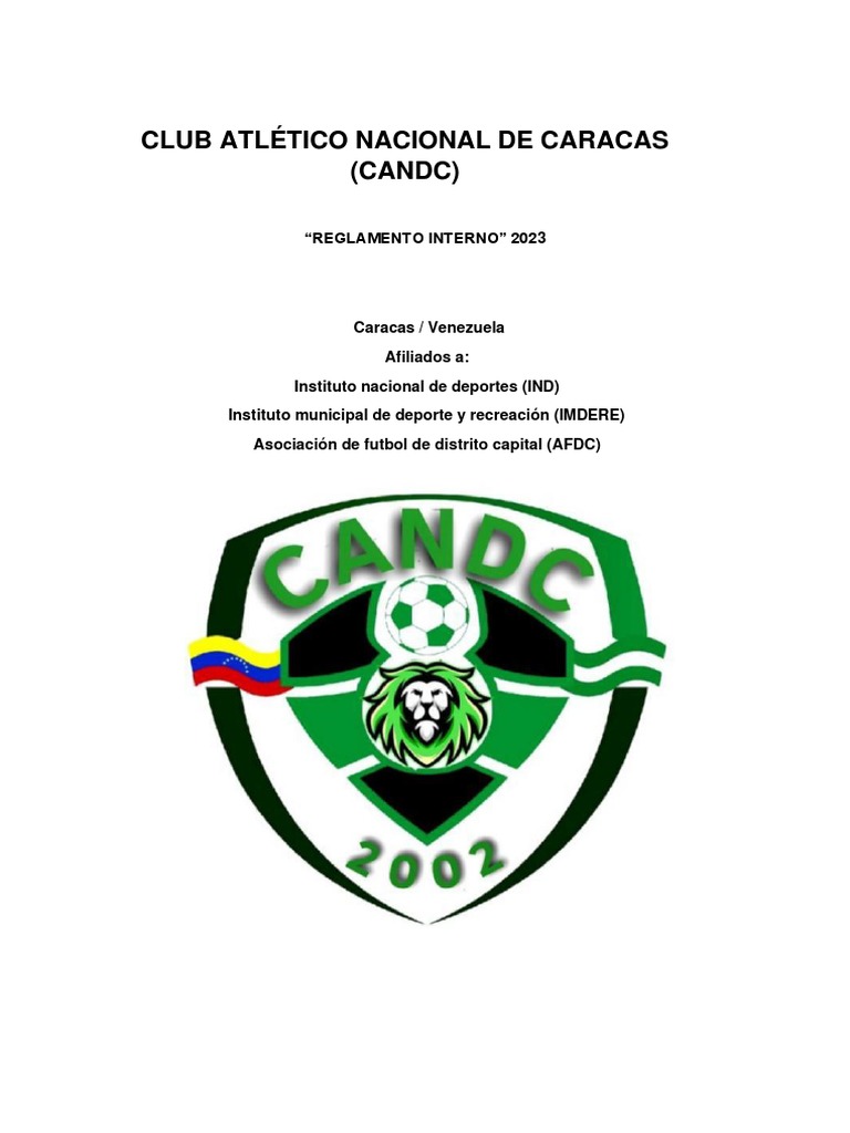 Reglamento Interno CANDC 2023 | PDF | Asociación de Futbol | Violencia