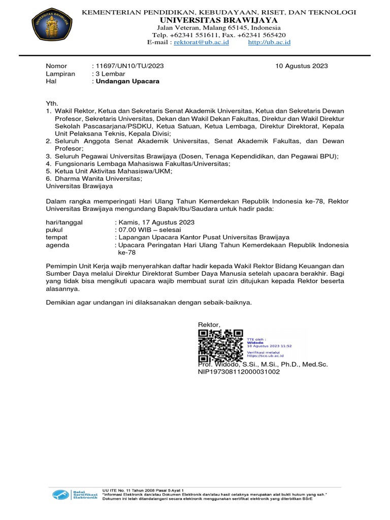 Undangan Upacara 17 Agustus | PDF