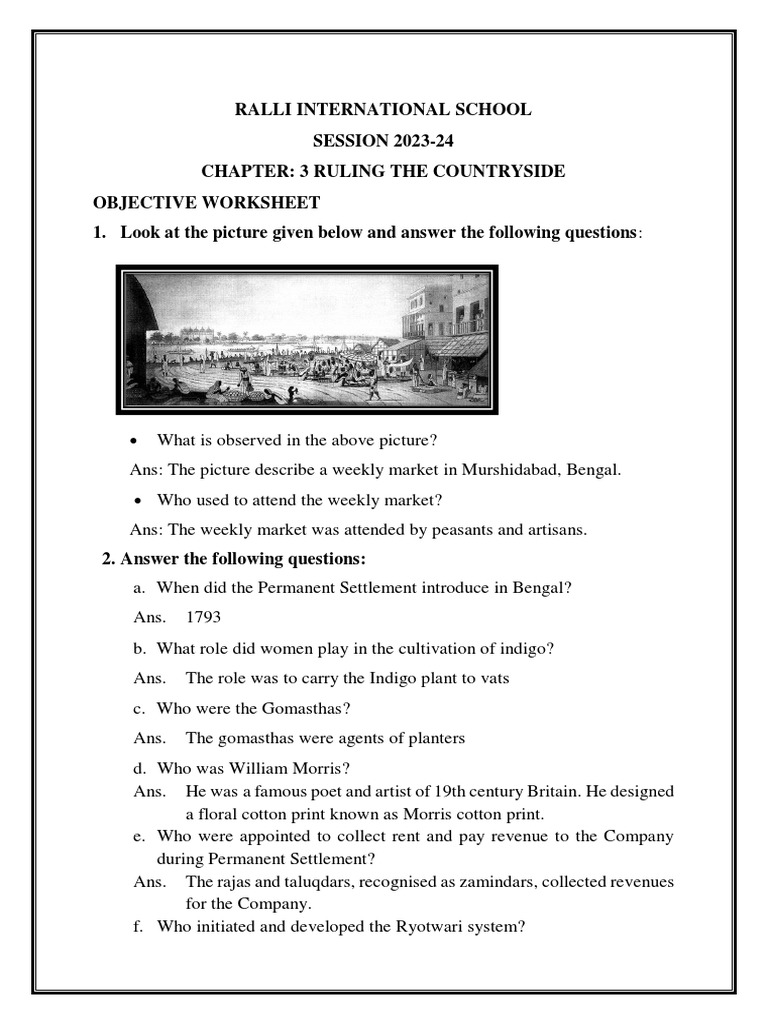 Cbse Class 8 History Ruling The Countryside