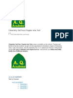 Chemistry 2nd Year Chapter Wise Test: A.Q Academy