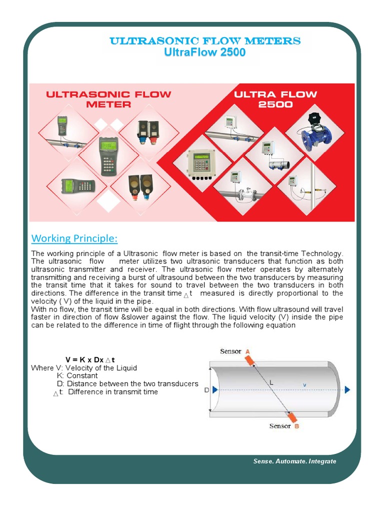 UltraFlow 2500Ultrasonic Flow Meter Data Sheet Download Free PDF