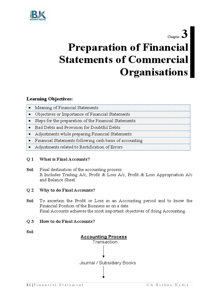 Final Accounts Preparation Guide | PDF | Debits And Credits | Bad Debt