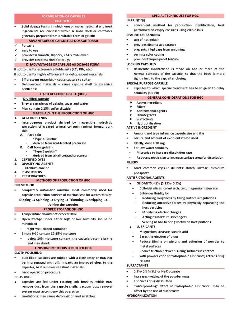 Pharmmanuf. Formulation of Capsules | PDF | Gelatin | Topical Medication