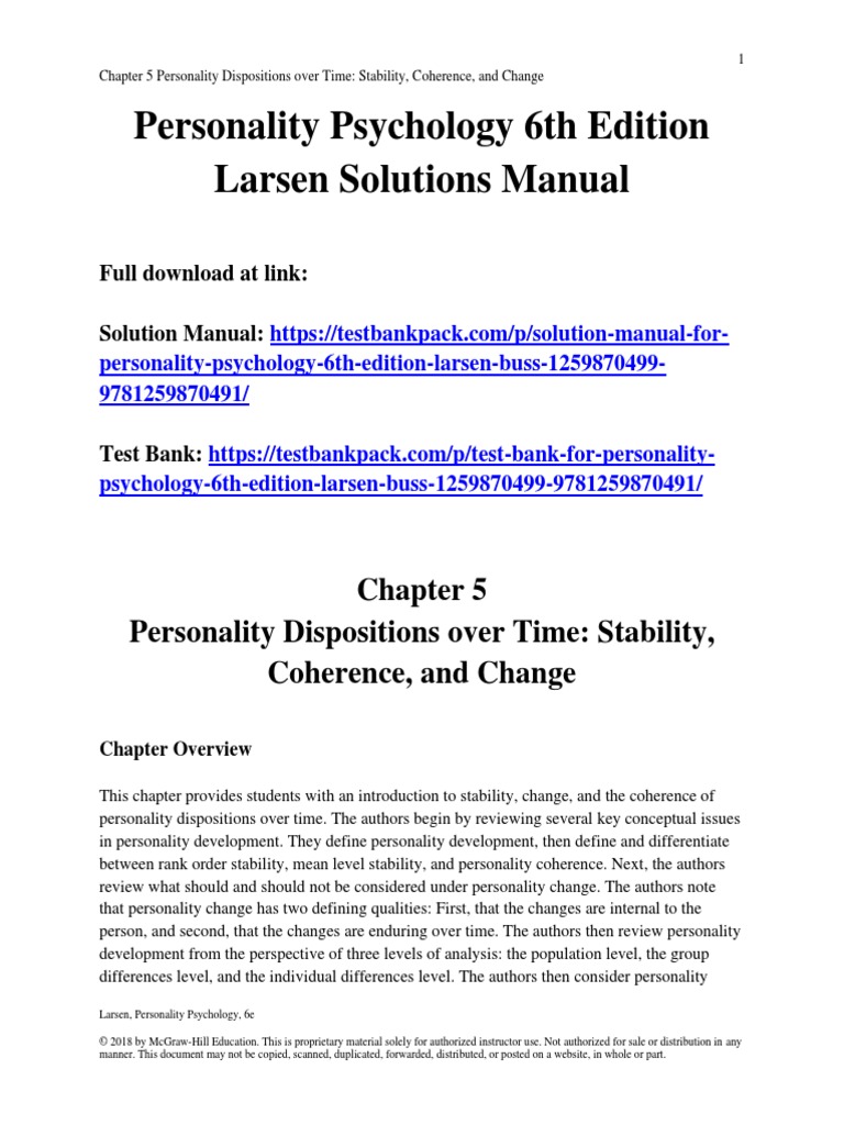Personality Stability and Change Over Time | PDF | Career & Growth
