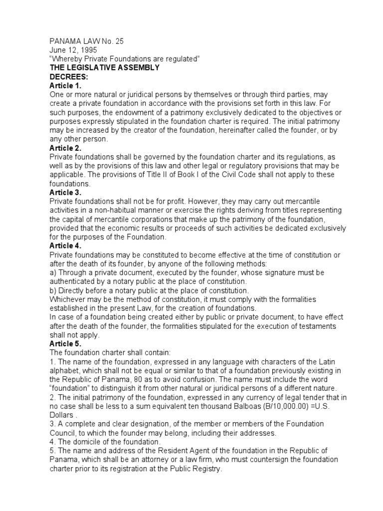 Panama Law No PDF