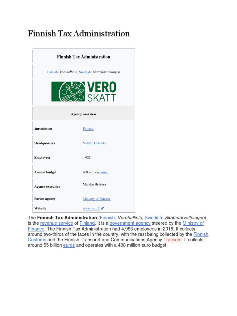 Finnish Tax Administration PDF
