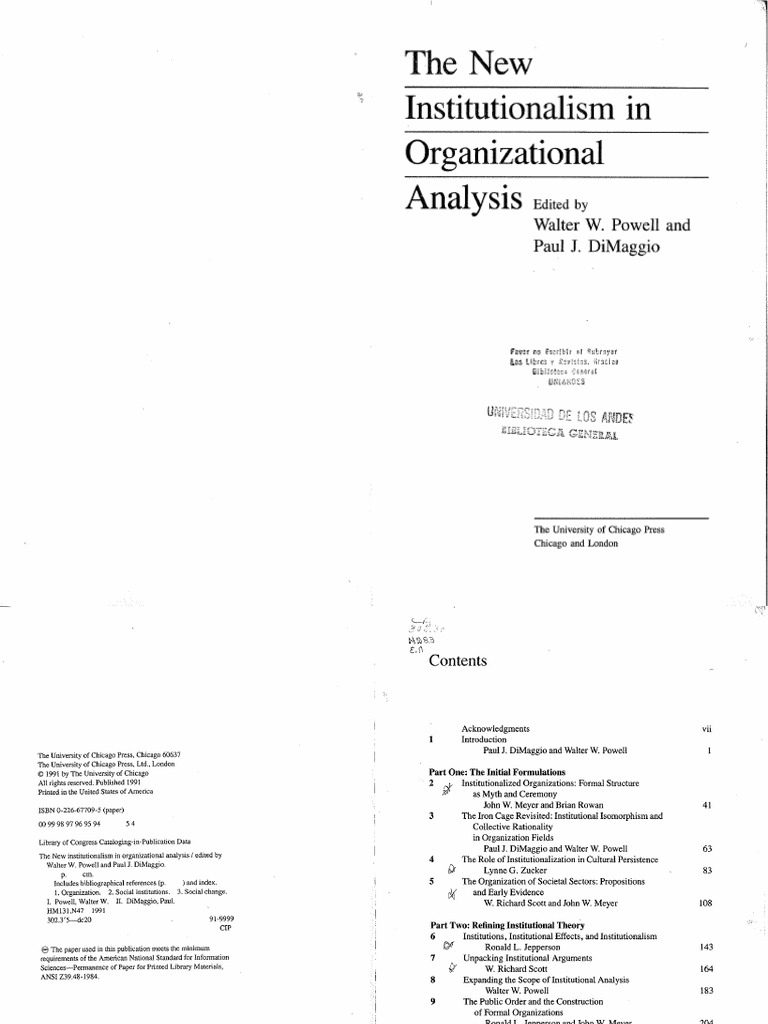 Di maggio p j powell w 1991 chapter 1 introduction p 1 38