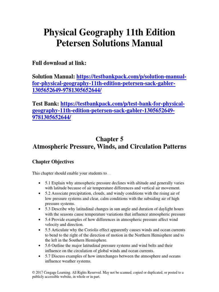 Physical Geography 11th Edition Petersen Solutions Manual 1 | PDF
