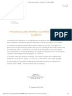 Nota de Esclarecimento - Ocorrência No SIN em 15.08.2023