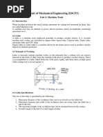 Unit 2 Machine Tools