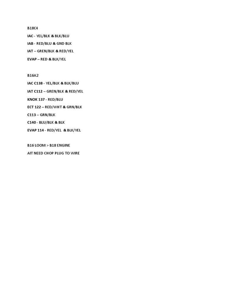 b18c4 Plug Wiring PDF