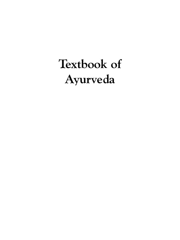 Textbook Ayurveda Excerto Vasant D Lad PDF
