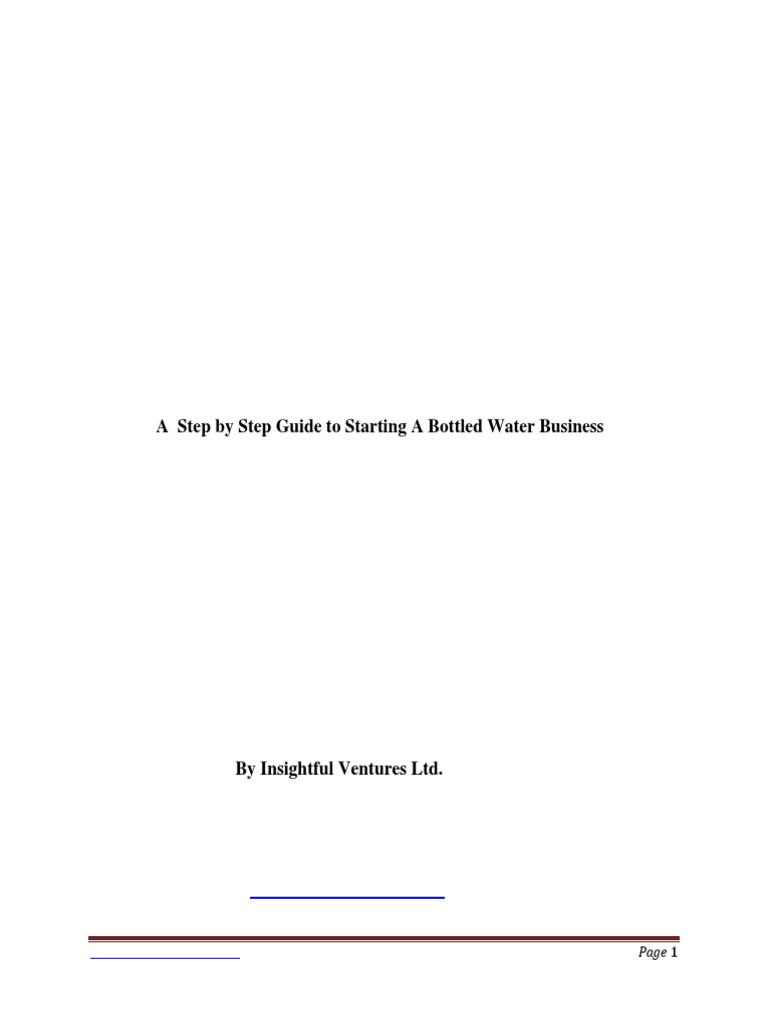 Bottled Water Business Pdf 1 Pdf