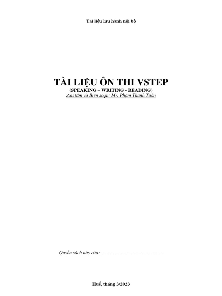 Tài Liệu Speaking - Writing - Reading VSTEP | PDF