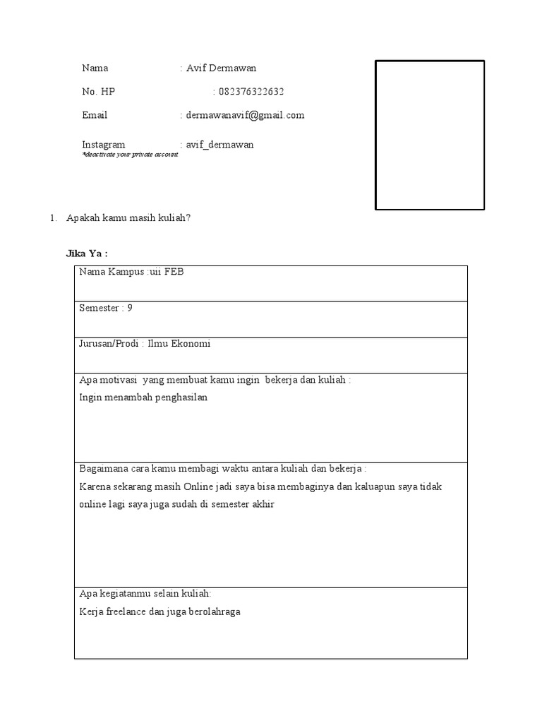 Awor Aplication Form | PDF