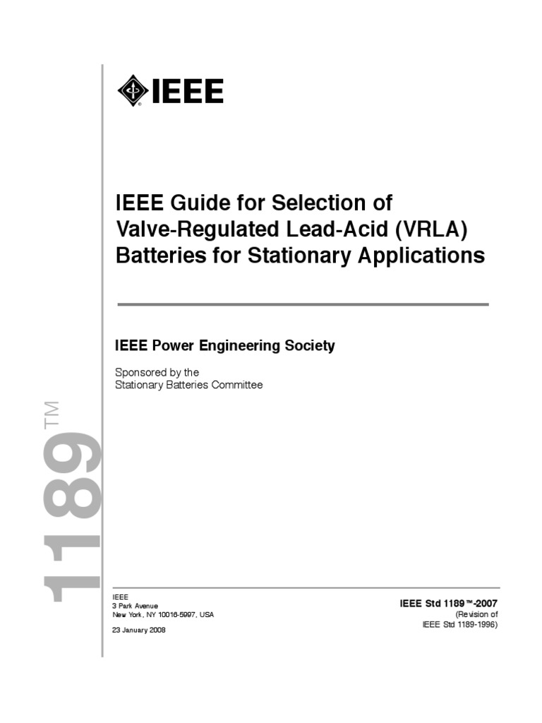 ieee-guide-for-selection-of-valve-regulated-lead-acid-vrla-batteries