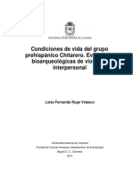 (Prehispanico) Condiciones de Vida Del Grupo Prehispánico Chitarero. Evidencias Bioarqueológicas de Violencia Interpersonal