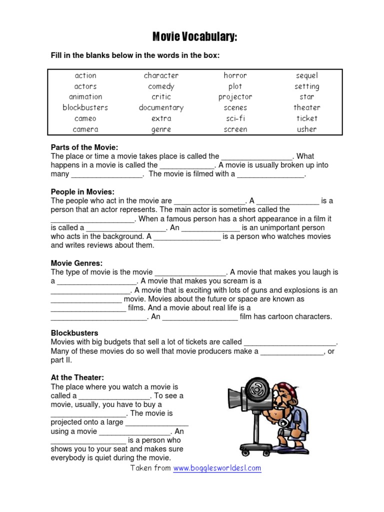 Movie Vocabulary | PDF