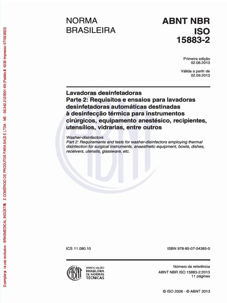 Abnt NBR Iso 15883 2 | PDF