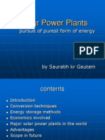 Solar Power Plants: Pursuit of Purest Form of Energy