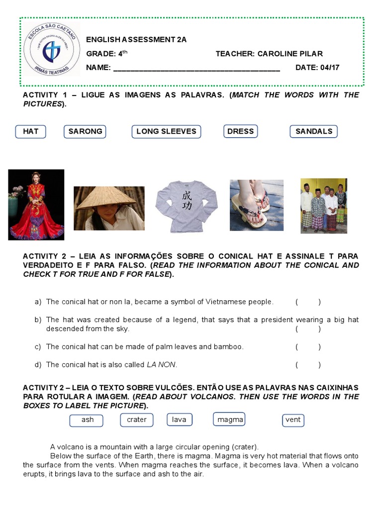 Prova 2 4th Grade Pearson Global School Pdf