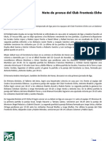 20090926 Nota de Prensa Primera Jornada de Liga