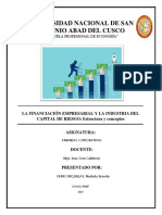 La Financiación Empresarial y La Industria Del Capital de Riesgo