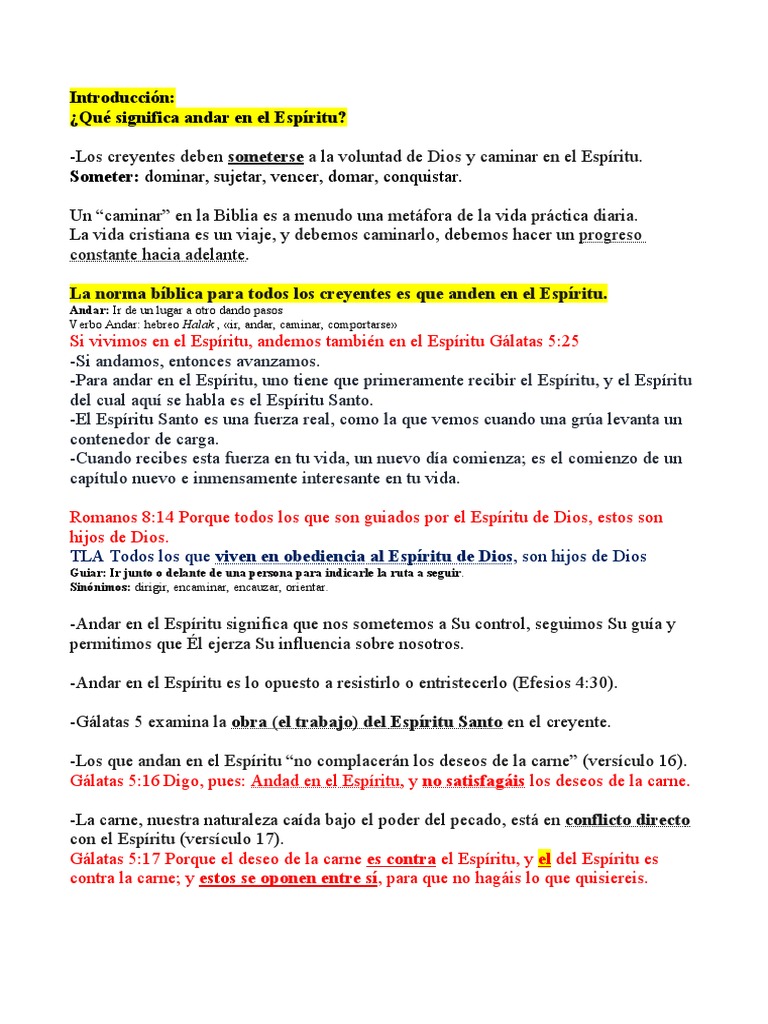 Caminar En El Espíritu Santo Pdf