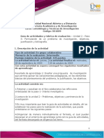 Guía de Actividades y Rúbrica de Evaluación - Unidad 2 - Paso 3 - Formulación de Un Problema de Investigación, Objetivos, Justificación y Bibliografía