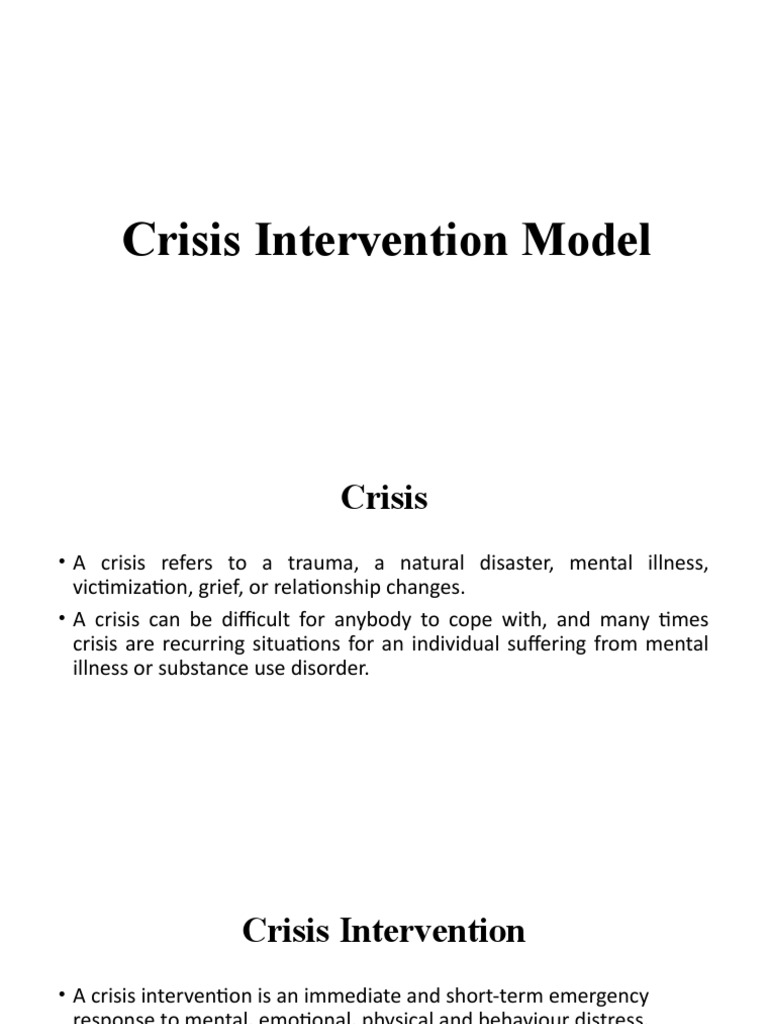 Crisis Intervention Model | PDF