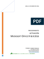 Procedimiento - Activacion Microsoft Office 2016