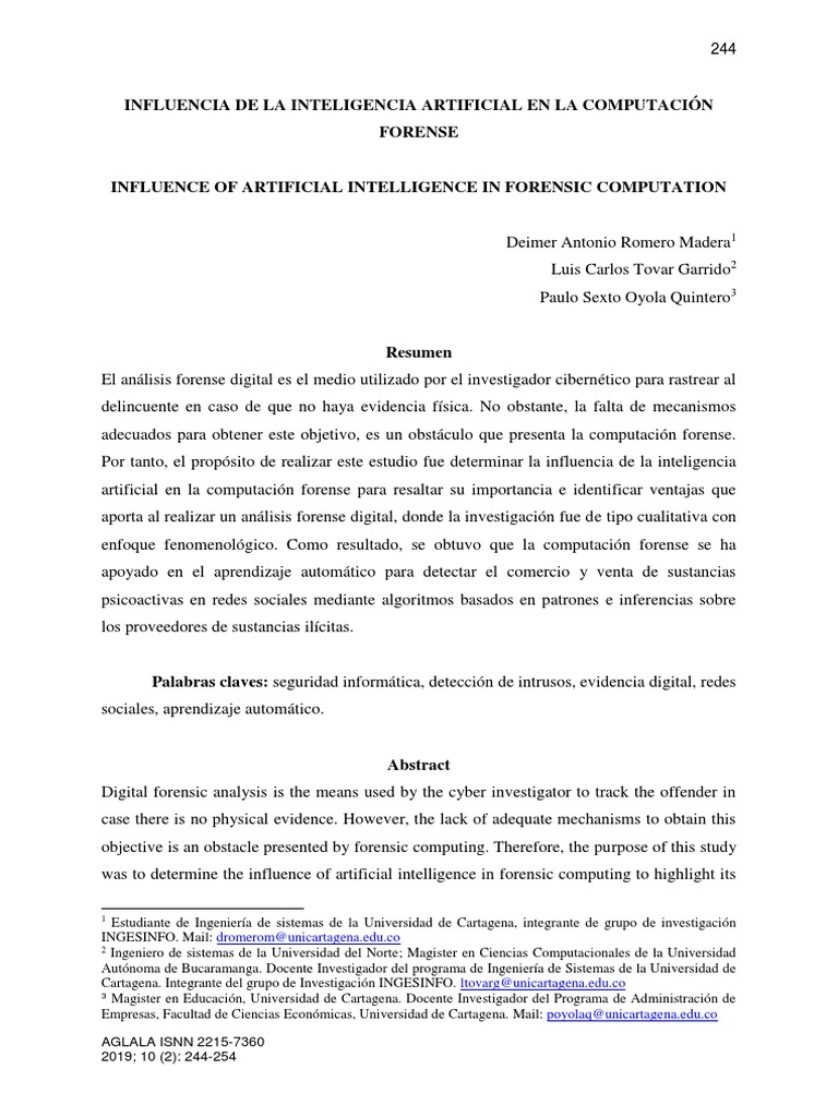 Influencia De La Inteligencia Artificial En La Computación Forense