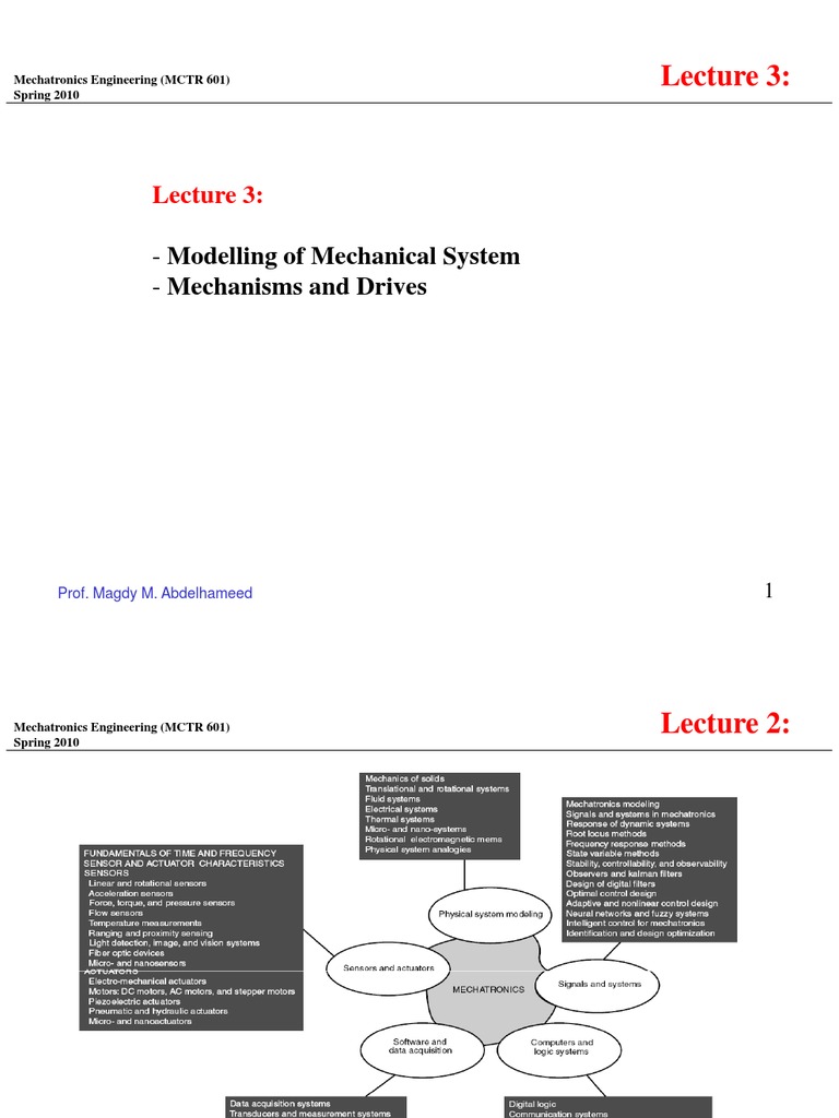 Mechatronics Engineering Overview | PDF | Electric Motor | Transmission ...