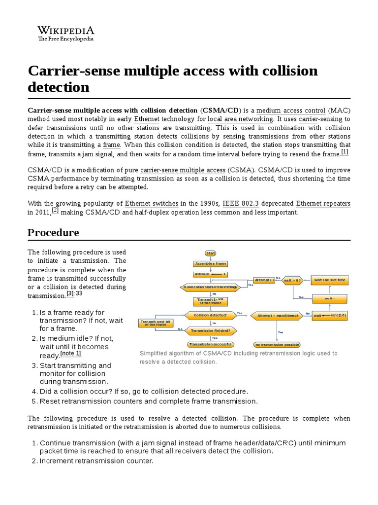 Carrier-Sense Multiple Access With Collision Detection | PDF