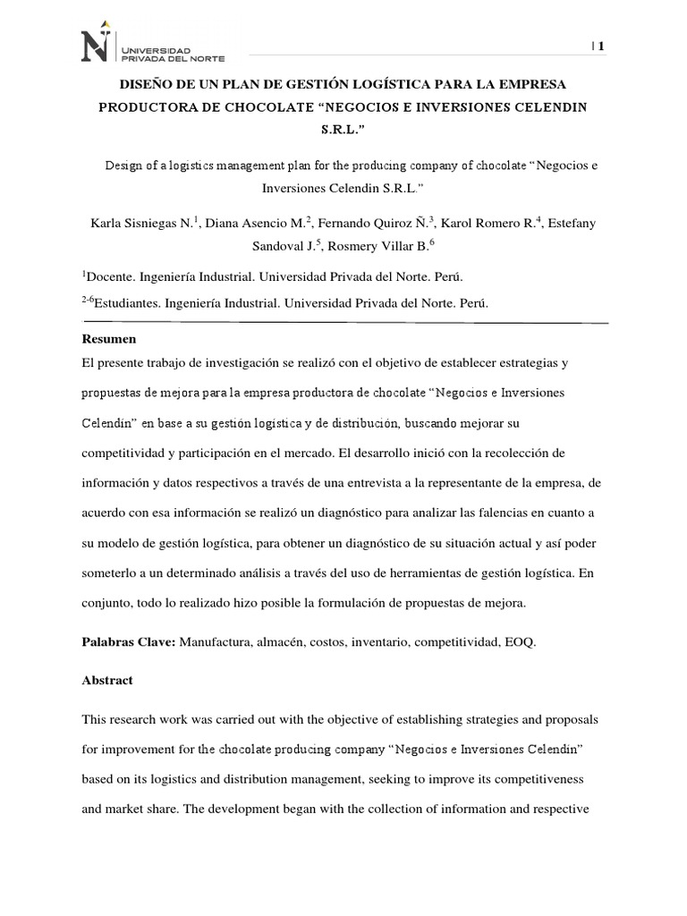 Logística - Paper Final | PDF