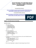 Principles of Leadership International Edition 7th Edition DuBrin Test Bank 1