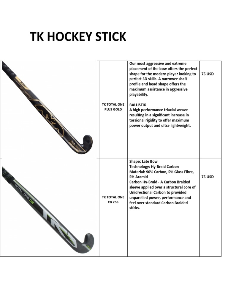 TK Hockey Stick PDF