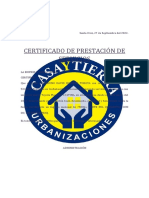 Certificado de Prestacion de Servicios